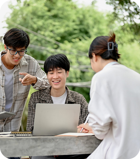 Group of Singapore employees discussing staff insurance policy