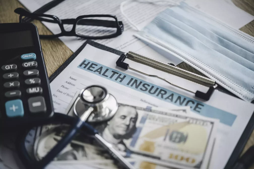 Corporate health insurance policy with documents